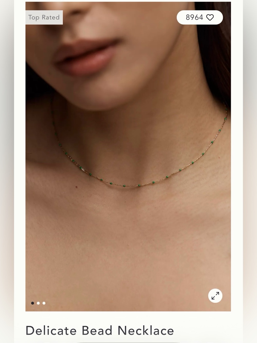Anthropologie Gold Delicate Bead Necklace